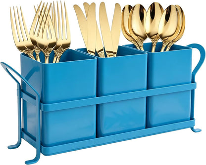 Flatware, Cutlery,Kitchen Utensil & Silverware Caddy Organizer Bin Holder for Forks, Spoons, Knives - Perfect for Kitchen Countertop- Black