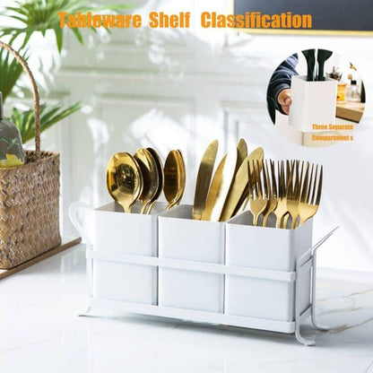 Flatware, Cutlery,Kitchen Utensil & Silverware Caddy Organizer Bin Holder for Forks, Spoons, Knives - Perfect for Kitchen Countertop- Black