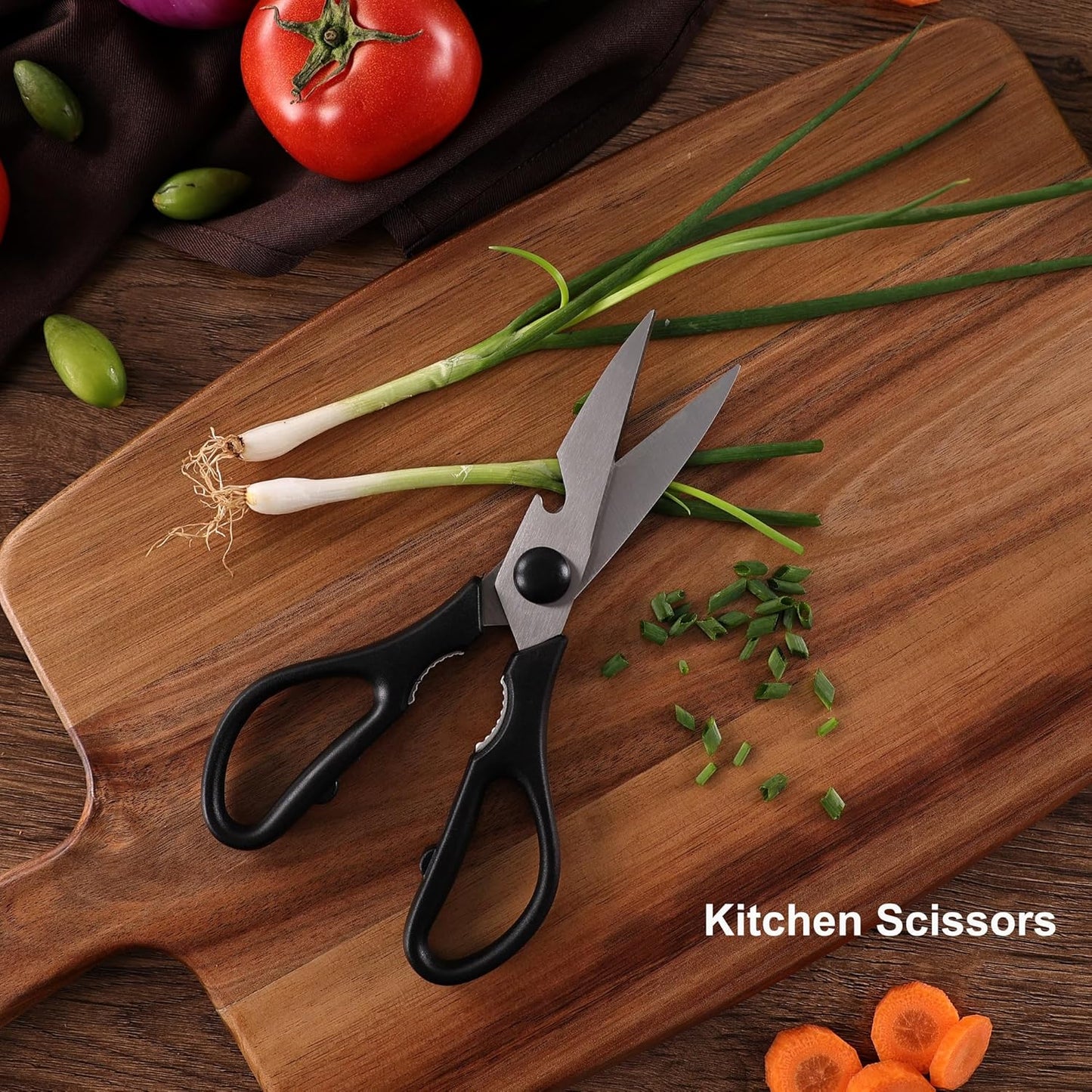 Knife Set, 10 Pieces Knife Block Set - Stainless Steel Kitchen Knives with Sharpener and Cheese Knife, Non-Slip Ergonomic Handles, Exquisite Knives Set - Stylish Black
