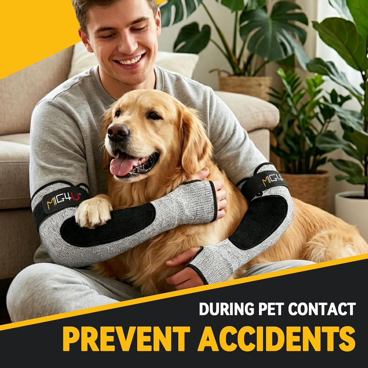 Cut Resistant Sleeves with Leather Patches, Arm Safety Protection for Men and Women Thin Skin, Anti Puncture Level 5 Protective Arm Sleeve in Gardening, Farm, Welding, 18''