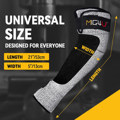 Cut Resistant Sleeves with Leather Patches, Arm Safety Protection for Men and Women Thin Skin, Anti Puncture Level 5 Protective Arm Sleeve in Gardening, Farm, Welding, 18''
