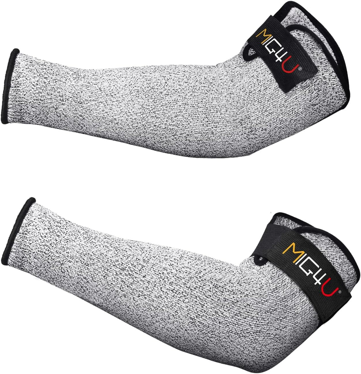 Cut Resistant Sleeves with Leather Patches, Arm Safety Protection for Men and Women Thin Skin, Anti Puncture Level 5 Protective Arm Sleeve in Gardening, Farm, Welding, 18''