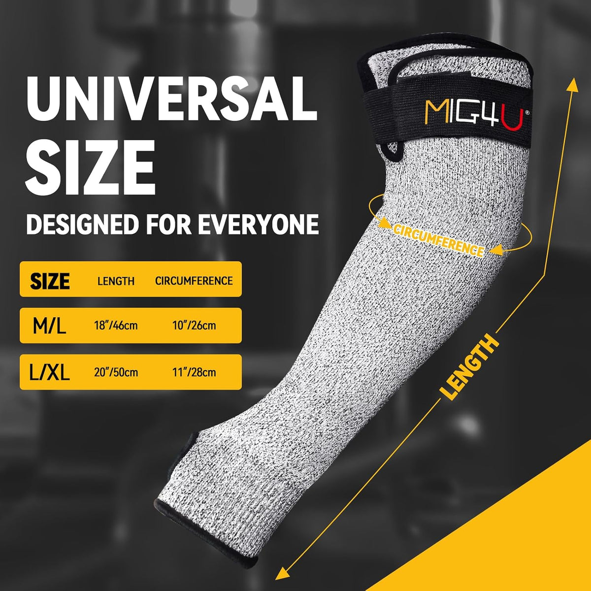 Cut Resistant Sleeves with Leather Patches, Arm Safety Protection for Men and Women Thin Skin, Anti Puncture Level 5 Protective Arm Sleeve in Gardening, Farm, Welding, 18''