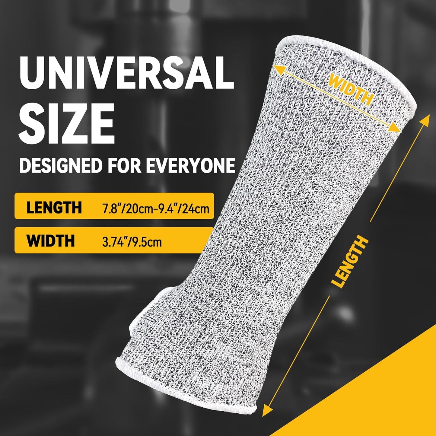 Cut Resistant Sleeves with Leather Patches, Arm Safety Protection for Men and Women Thin Skin, Anti Puncture Level 5 Protective Arm Sleeve in Gardening, Farm, Welding, 18''