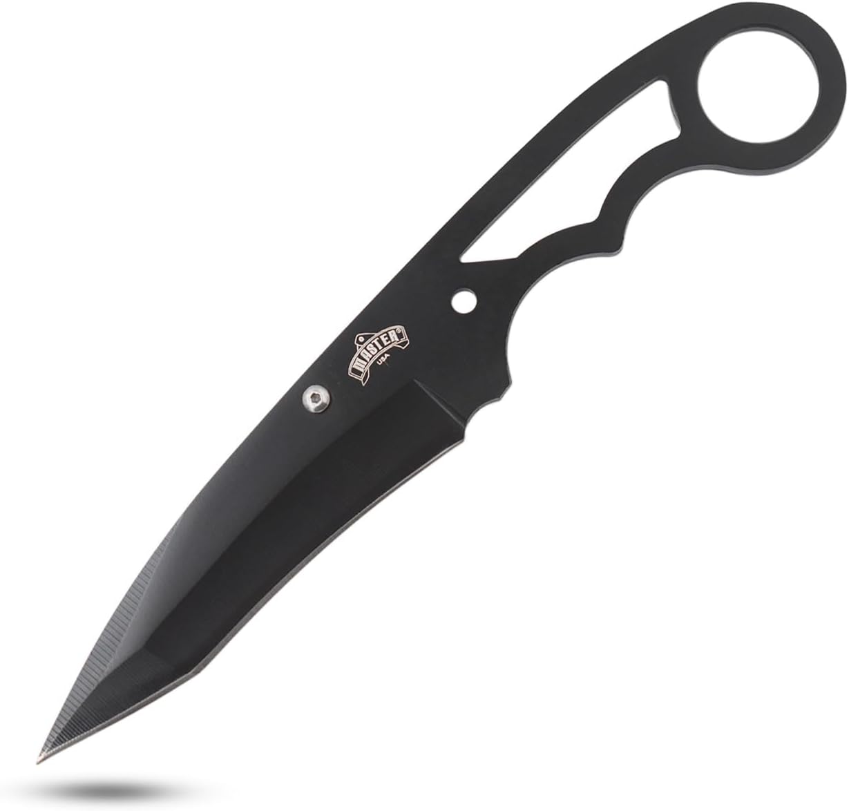 – Fixed Blade Neck Knife – Stainless Steel Blade & Handle, Hard Nylon Fiber Sheath w/Lanyard, Full Tang Construction, Tactical, EDC, Self Defense (Tan)