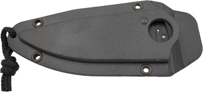 – Fixed Blade Neck Knife – Stainless Steel Blade & Handle, Hard Nylon Fiber Sheath w/Lanyard, Full Tang Construction, Tactical, EDC, Self Defense (Tan)