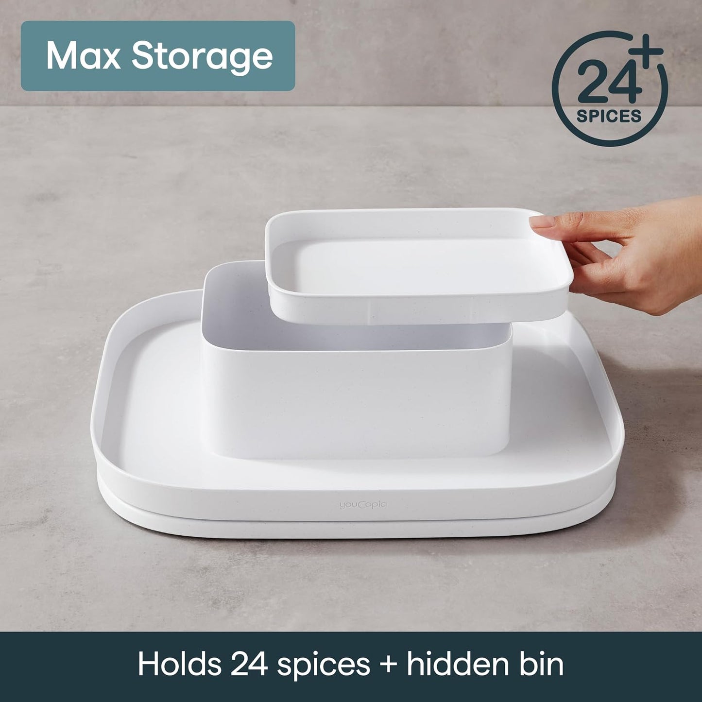 MagicTrack Rectangle Turntable, Lazy Susan Max Cabinet Organizer