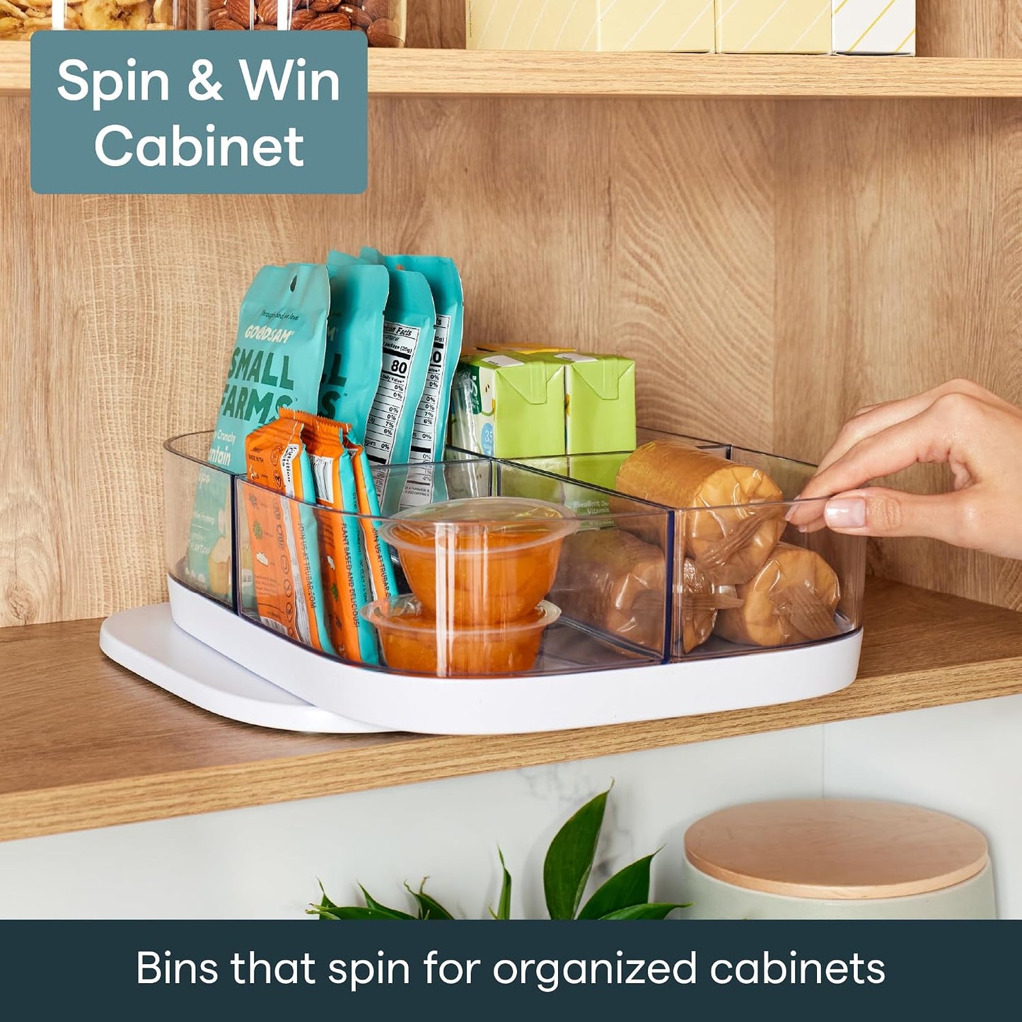 MagicTrack Rectangle Turntable, Lazy Susan Max Cabinet Organizer