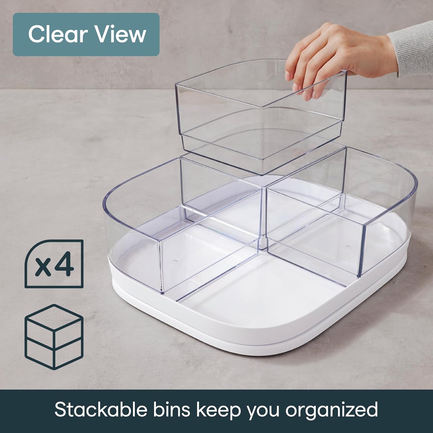 MagicTrack Rectangle Turntable, Lazy Susan Max Cabinet Organizer