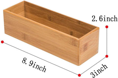 Bamboo Drawer Organizer - Kitchen Utensil Organizer Silverware Tray Cutlery Holder，Office Desk Supplies and Accessories,15 * 5.9 * 2.6,Black