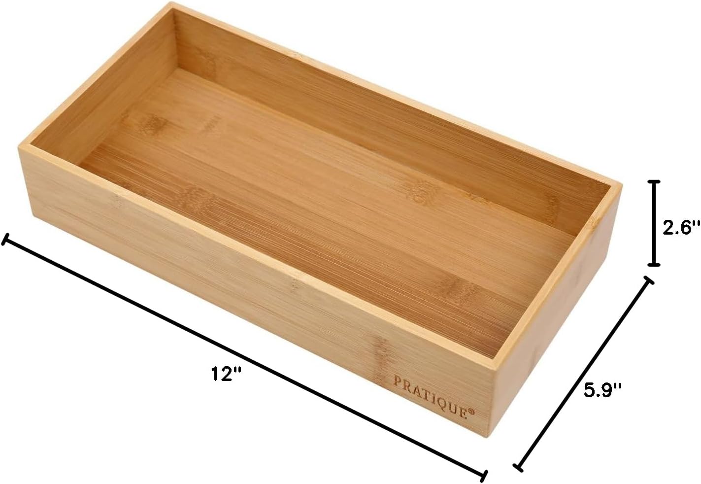 Bamboo Drawer Organizer - Kitchen Utensil Organizer Silverware Tray Cutlery Holder，Office Desk Supplies and Accessories,15 * 5.9 * 2.6,Black