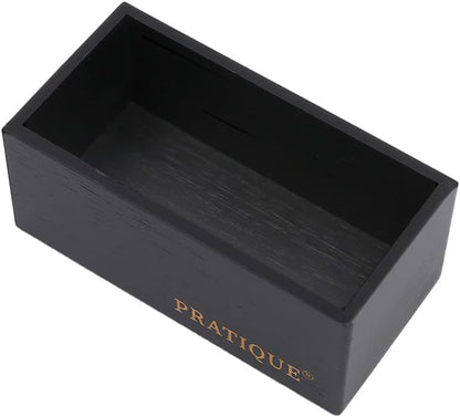 Bamboo Drawer Organizer - Kitchen Utensil Organizer Silverware Tray Cutlery Holder，Office Desk Supplies and Accessories,15 * 5.9 * 2.6,Black