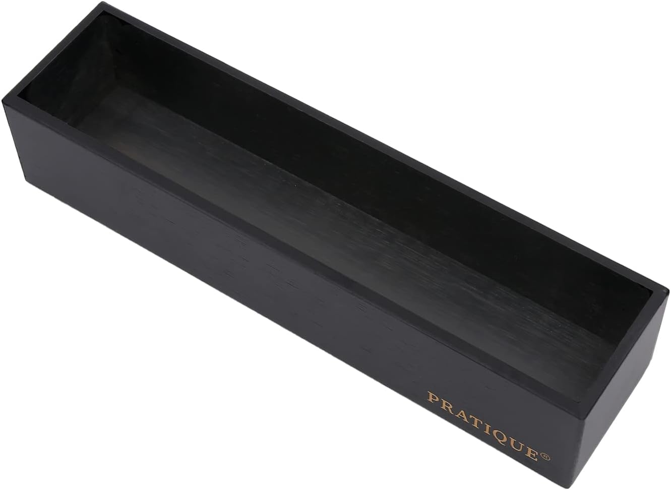 Bamboo Drawer Organizer - Kitchen Utensil Organizer Silverware Tray Cutlery Holder，Office Desk Supplies and Accessories,15 * 5.9 * 2.6,Black