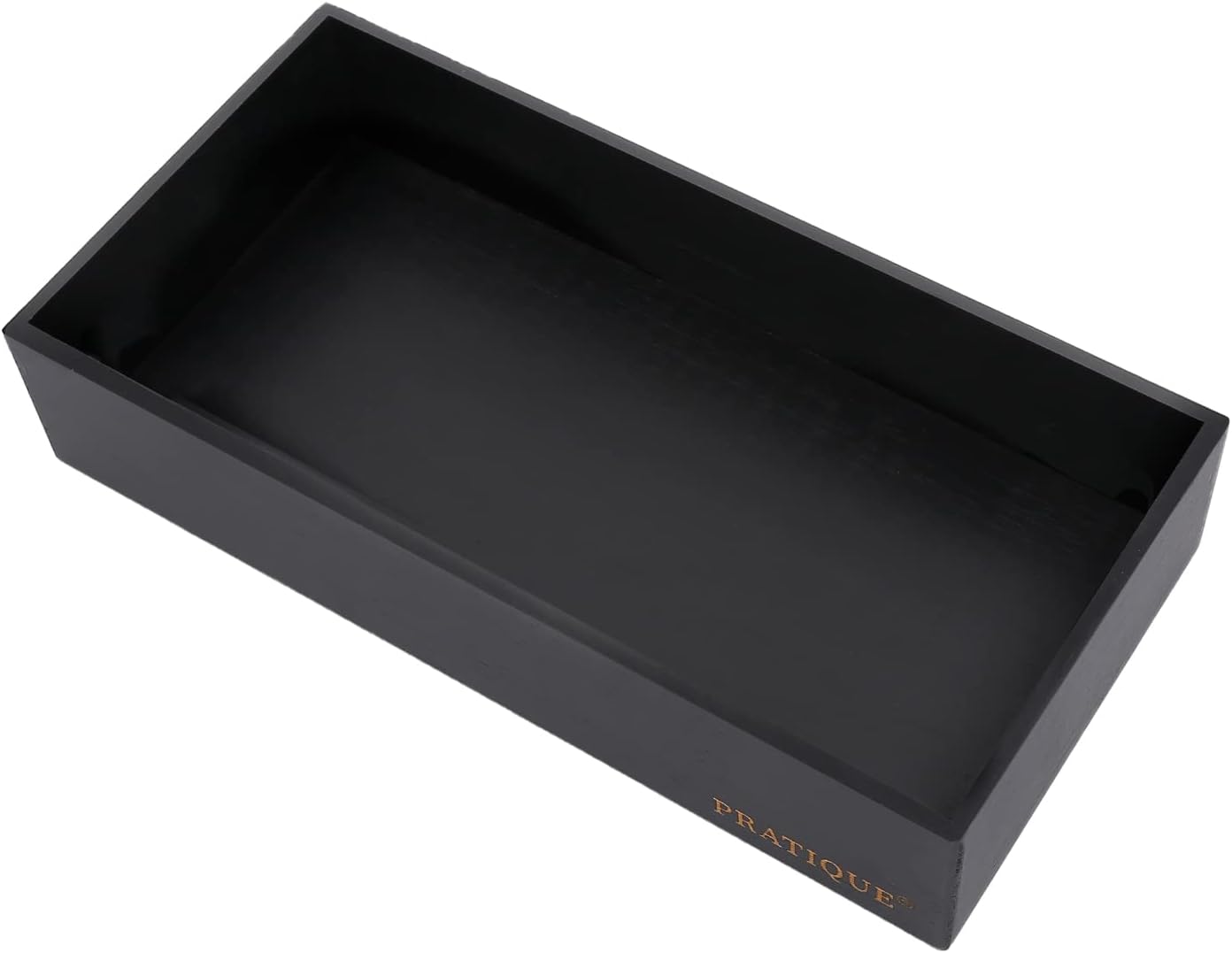 Bamboo Drawer Organizer - Kitchen Utensil Organizer Silverware Tray Cutlery Holder，Office Desk Supplies and Accessories,15 * 5.9 * 2.6,Black