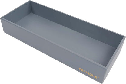 Bamboo Drawer Organizer - Kitchen Utensil Organizer Silverware Tray Cutlery Holder，Office Desk Supplies and Accessories,15 * 5.9 * 2.6,Black