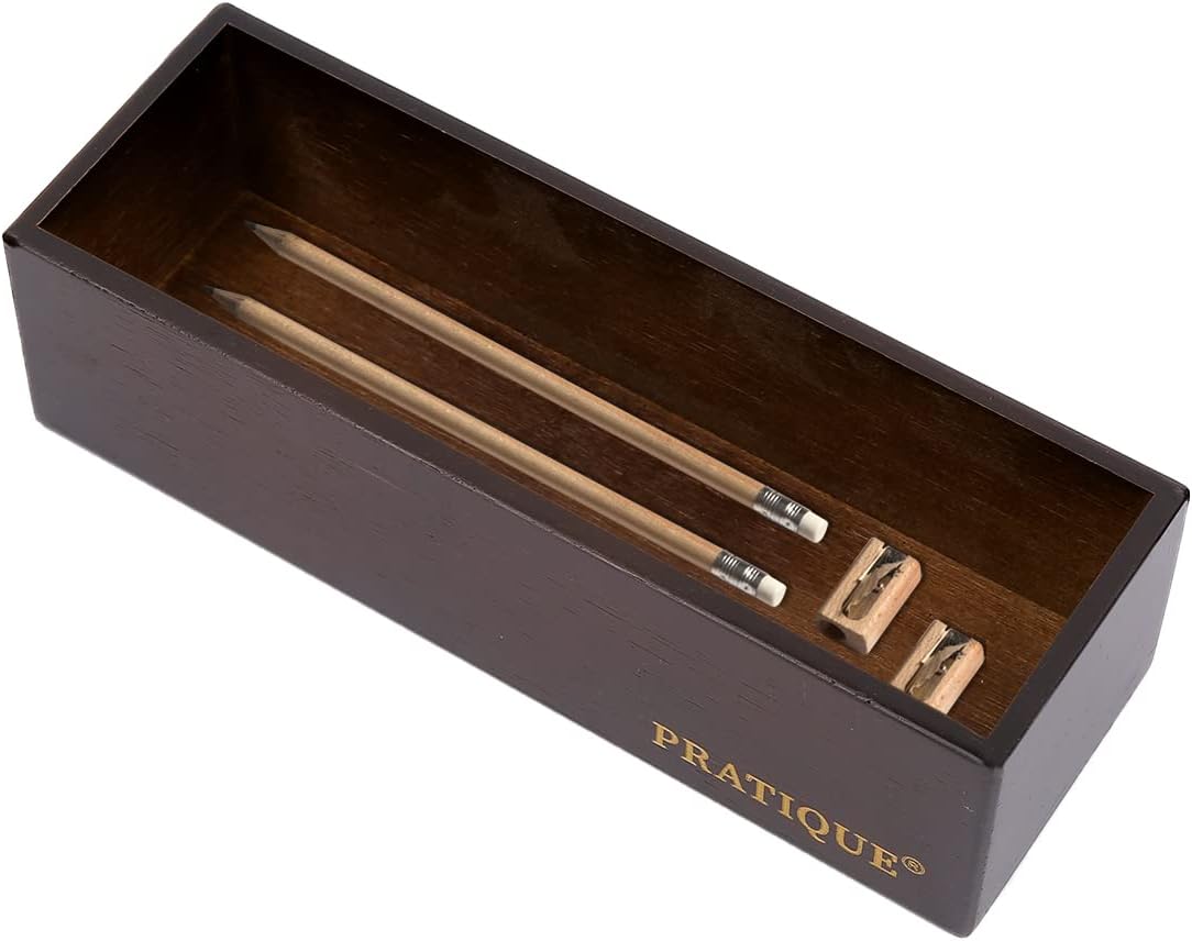 Bamboo Drawer Organizer - Kitchen Utensil Organizer Silverware Tray Cutlery Holder，Office Desk Supplies and Accessories,15 * 5.9 * 2.6,Black