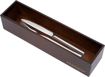 Bamboo Drawer Organizer - Kitchen Utensil Organizer Silverware Tray Cutlery Holder，Office Desk Supplies and Accessories,15 * 5.9 * 2.6,Black