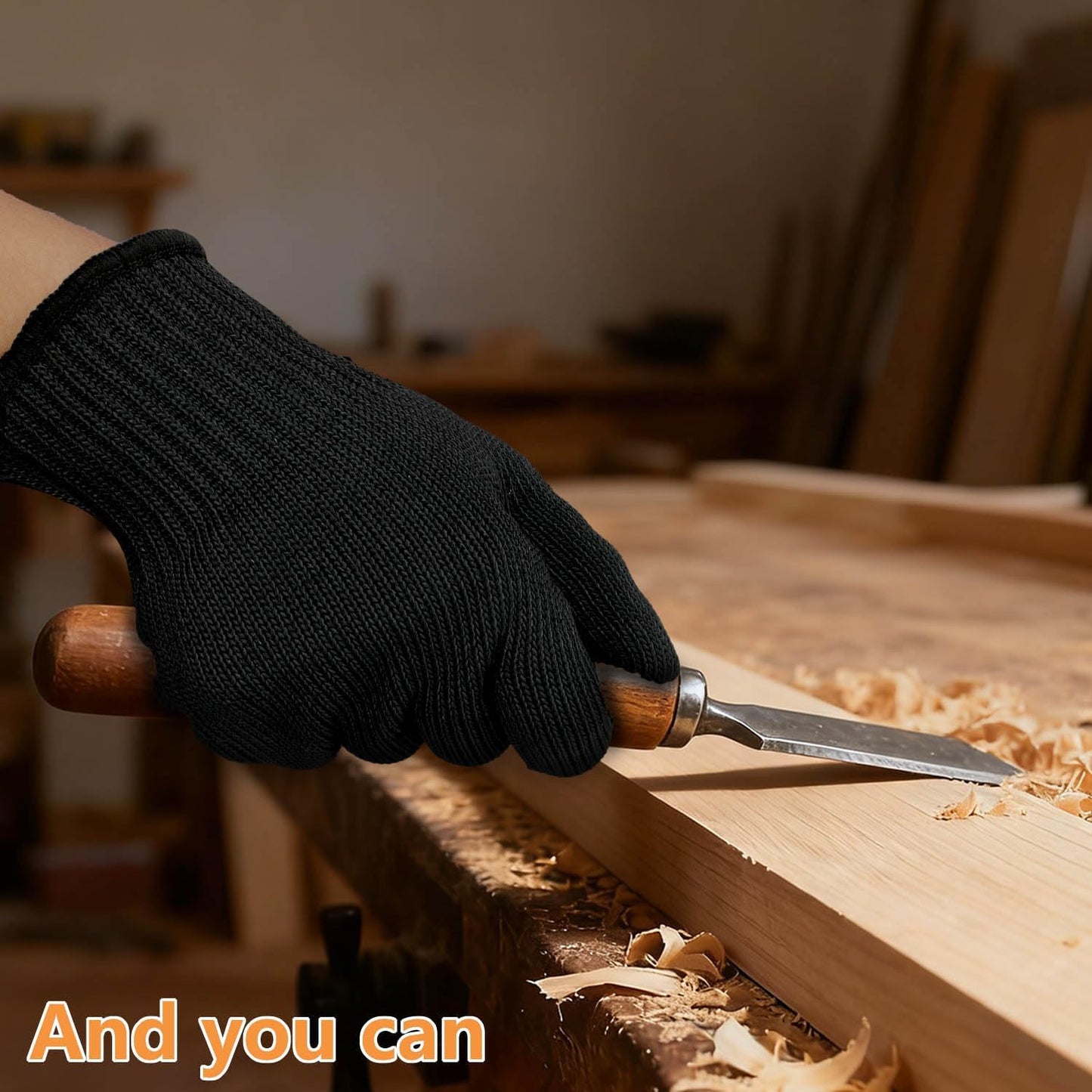 Cut Resistant Gloves Food Grade, Level 5 Protection,Safety Dexterity Cutting Gloves with Stainless Steel Wire for Kitchen Chefs Butchers Meat Cutting Mandoline Oyster Shucking Garden Wood Carving, L