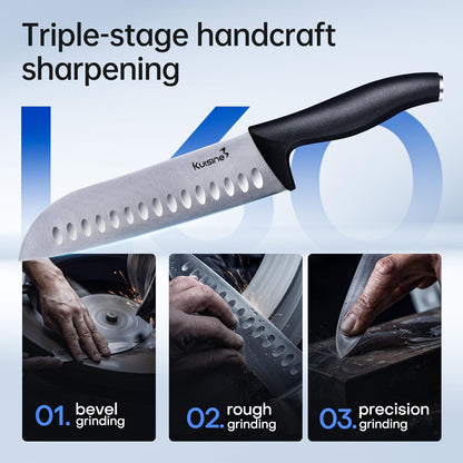 Knife Set 15 pieces High Carbon Stainless Steel Professional Kitchen Knife block set with Sharpener Black