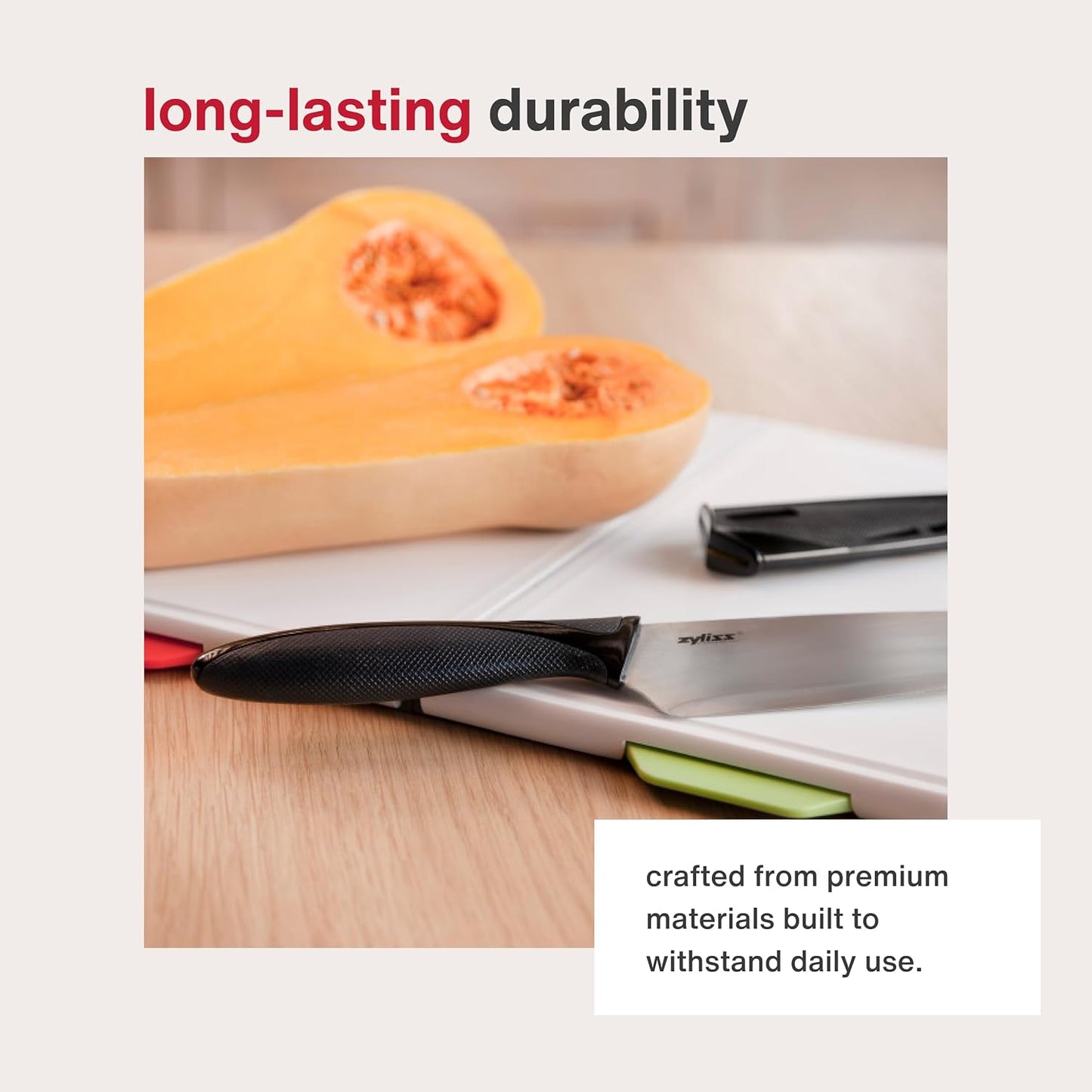Chef's Knife with Sheath Cover - Stainless Steel Knife - Fruit, Vegetable, Herbs & Meats Knife - Travel Knife with Safety Kitchen Blade Guards - Dishwasher & Hand Wash Safe - 7.25" - Black