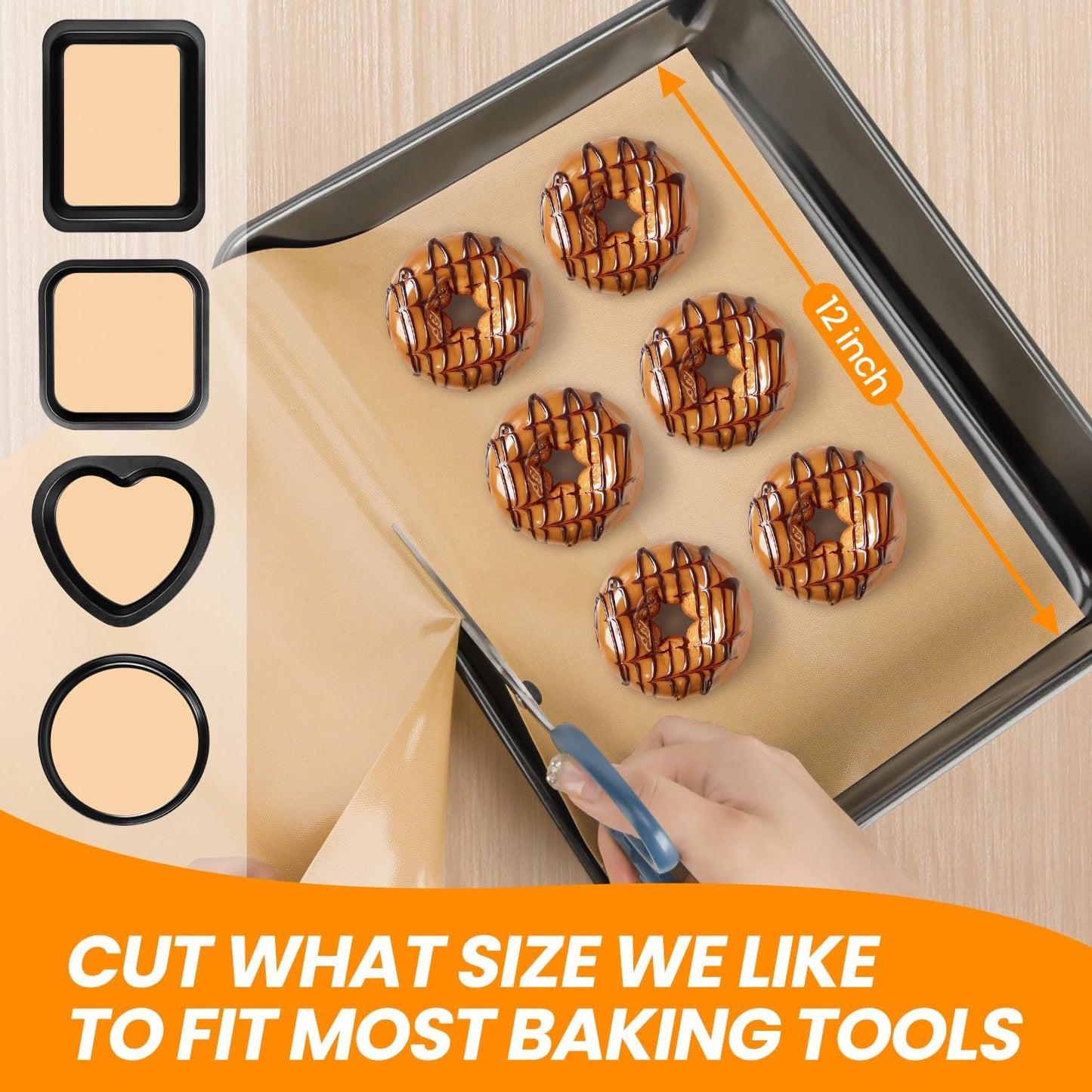 Silicone Baking Mat Roll -Reusable & Best German Silicone Mat Roll-Heat Resistant Freeze Dryer Mat Non Stick Pastry Mat Dough Rolling Mat, Non Slip Countertop Protector Mat, Cut to Size Silicone Mat