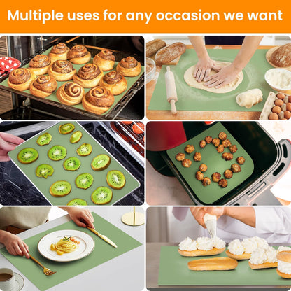 Silicone Baking Mat Roll -Reusable & Best German Silicone Mat Roll-Heat Resistant Freeze Dryer Mat Non Stick Pastry Mat Dough Rolling Mat, Non Slip Countertop Protector Mat, Cut to Size Silicone Mat