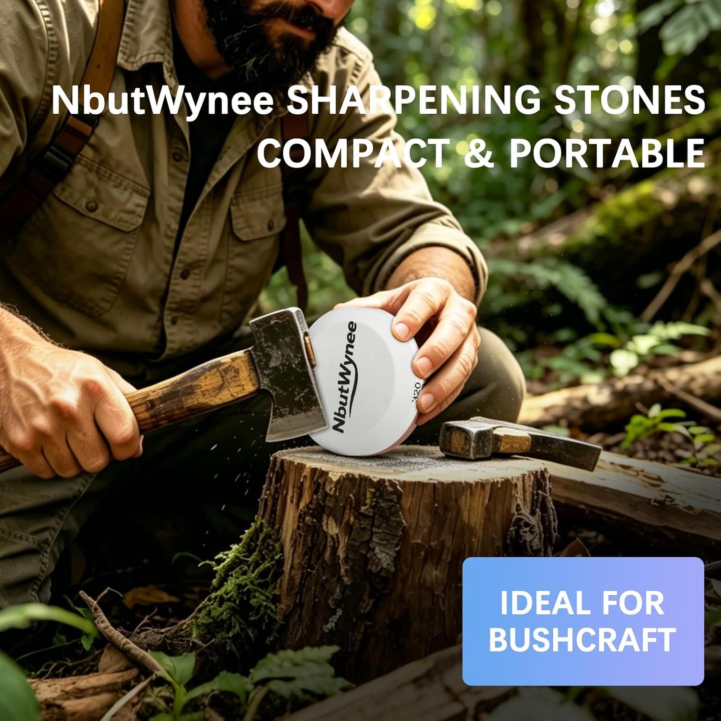 Sharpening Stones, 2-Pack Dual Grit Whetstones 180/320 & 400/1000 | Sharpener for Knives & Tools, Portable Whetstone Stones for Kitchen, Camping, Bushcraft, Pocket Knives, Axes & Chisels