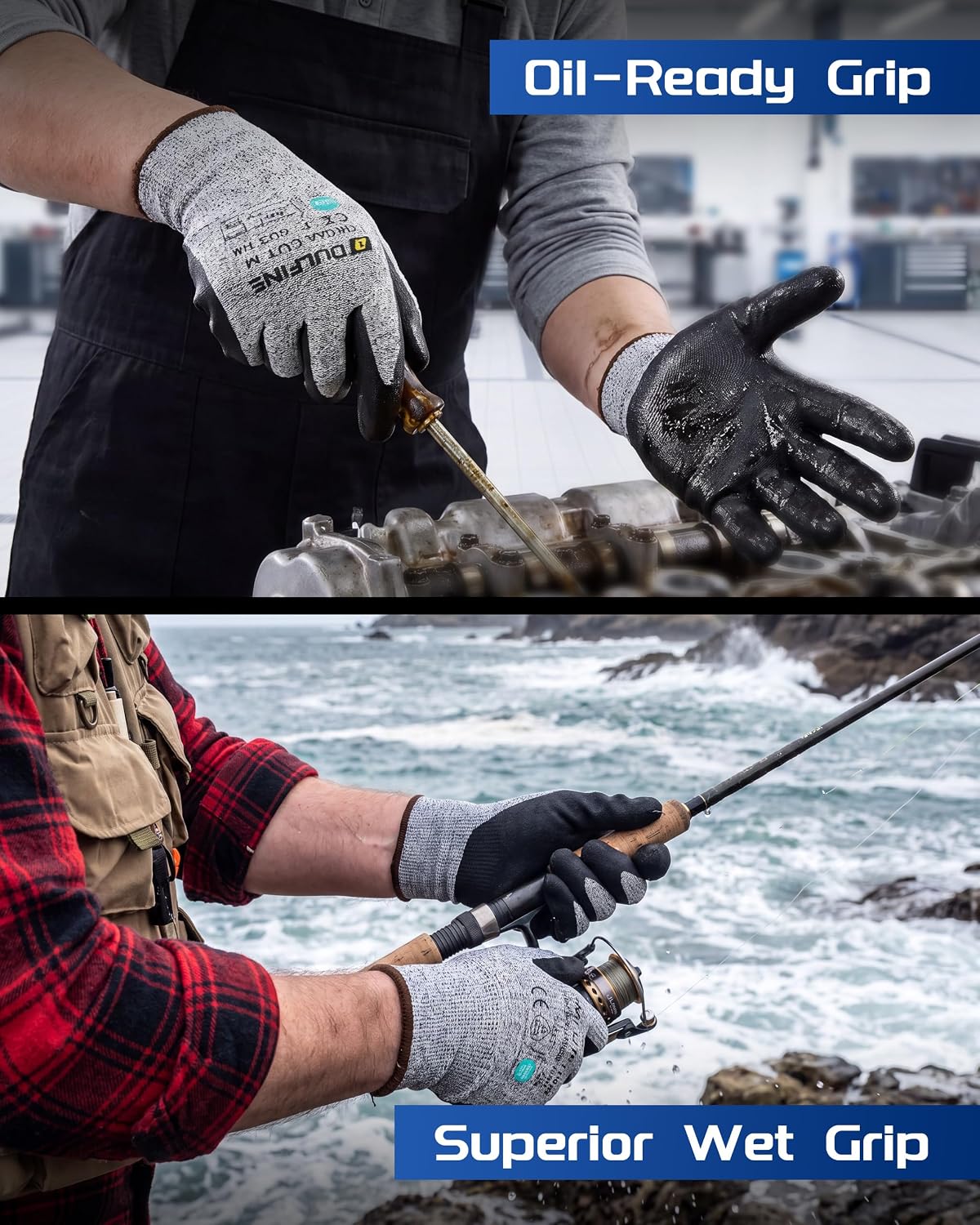 A3/A4/A9 Cut Resistant 2/3/6/12 Pairs Work Gloves for Men & Women | Touchscreen, Foam Nitrile Coated, Ideal for Glass Cutting, Wood Carving
