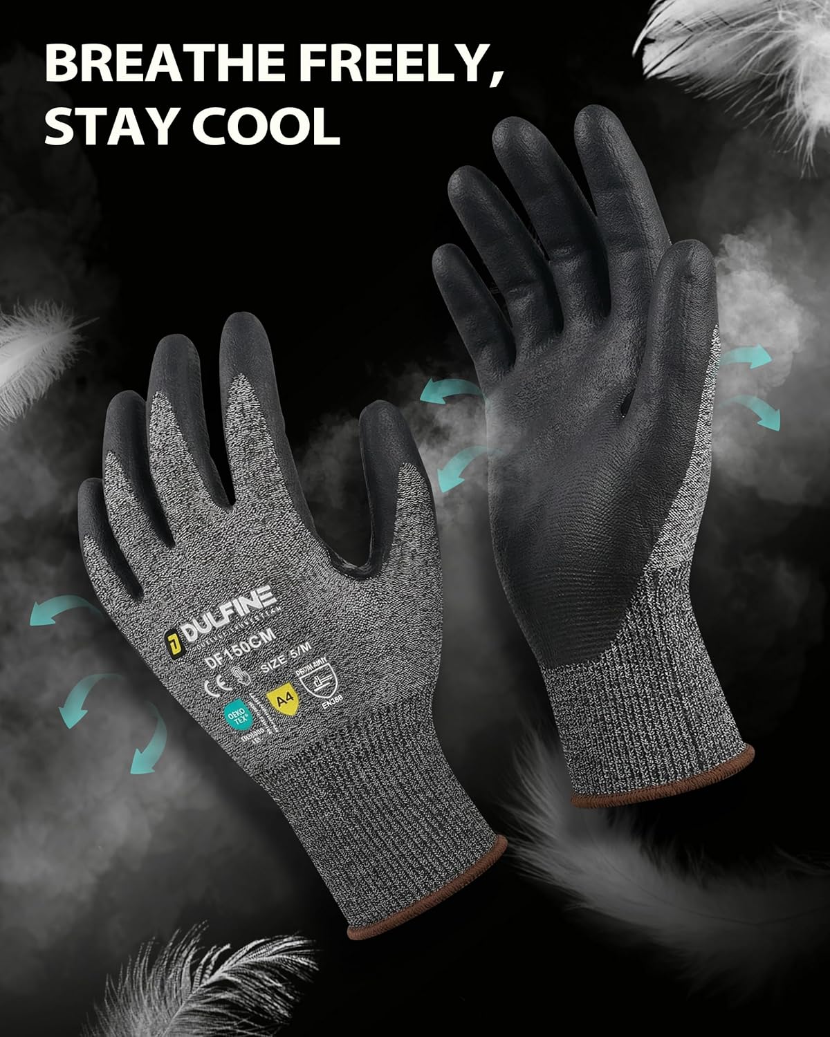 A3/A4/A9 Cut Resistant 2/3/6/12 Pairs Work Gloves for Men & Women | Touchscreen, Foam Nitrile Coated, Ideal for Glass Cutting, Wood Carving
