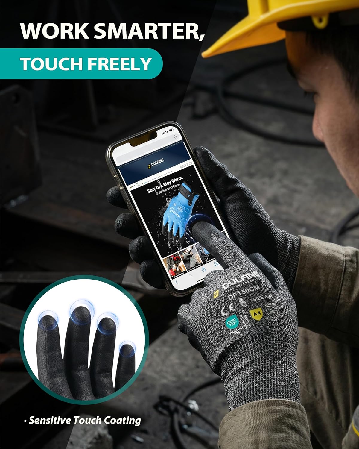 A3/A4/A9 Cut Resistant 2/3/6/12 Pairs Work Gloves for Men & Women | Touchscreen, Foam Nitrile Coated, Ideal for Glass Cutting, Wood Carving