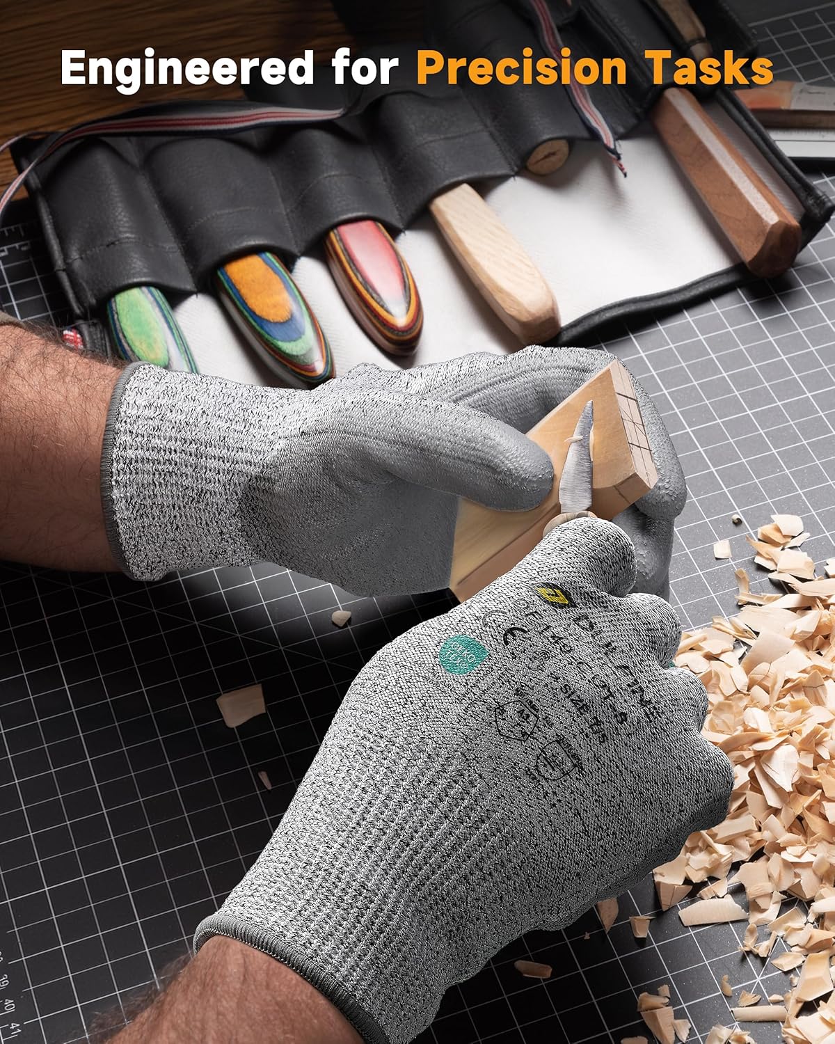 A3/A4/A9 Cut Resistant 2/3/6/12 Pairs Work Gloves for Men & Women | Touchscreen, Foam Nitrile Coated, Ideal for Glass Cutting, Wood Carving