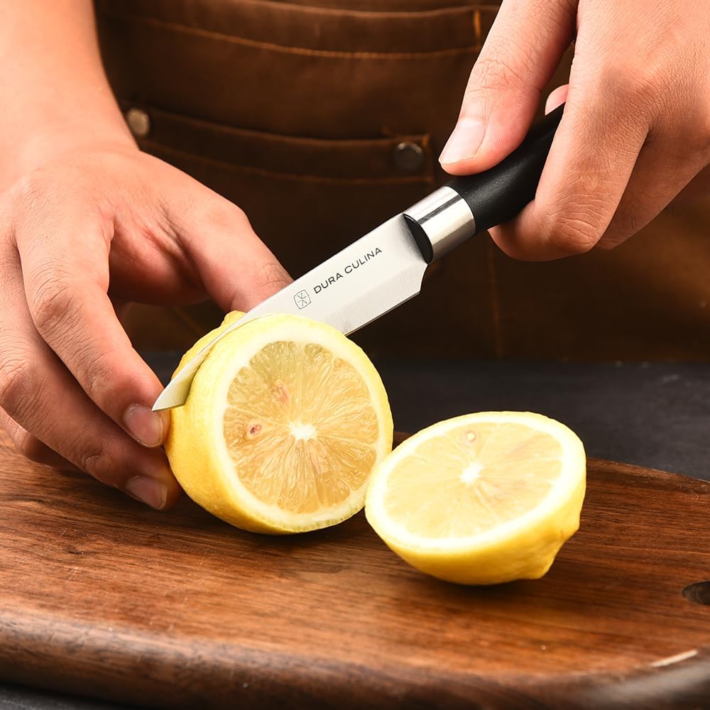 2 Piece Santoku Knife Set 7 Inch and 5 Inch Santoku Knives - Professional Grade Sharp High Carbon Stainless Blades for Effortless Slicing, Cutting and Chopping With Matching Blade Guards