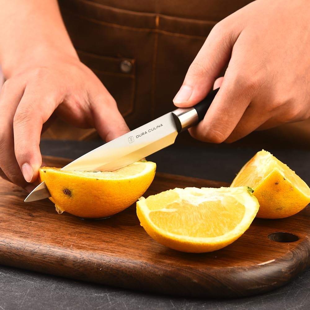 2 Piece Santoku Knife Set 7 Inch and 5 Inch Santoku Knives - Professional Grade Sharp High Carbon Stainless Blades for Effortless Slicing, Cutting and Chopping With Matching Blade Guards