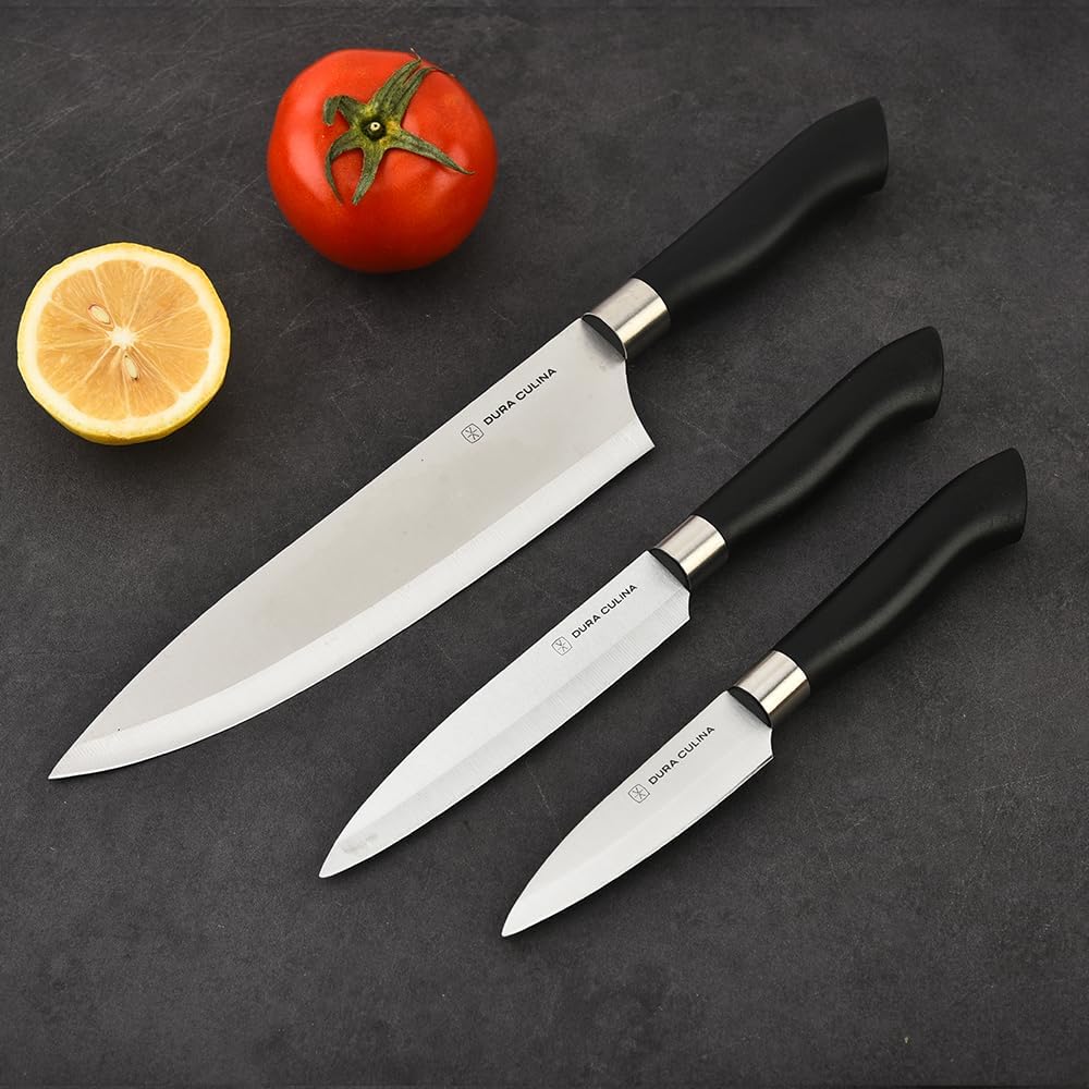 2 Piece Santoku Knife Set 7 Inch and 5 Inch Santoku Knives - Professional Grade Sharp High Carbon Stainless Blades for Effortless Slicing, Cutting and Chopping With Matching Blade Guards