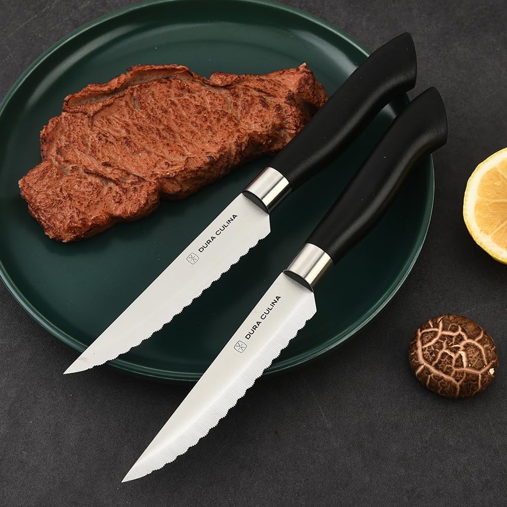2 Piece Santoku Knife Set 7 Inch and 5 Inch Santoku Knives - Professional Grade Sharp High Carbon Stainless Blades for Effortless Slicing, Cutting and Chopping With Matching Blade Guards