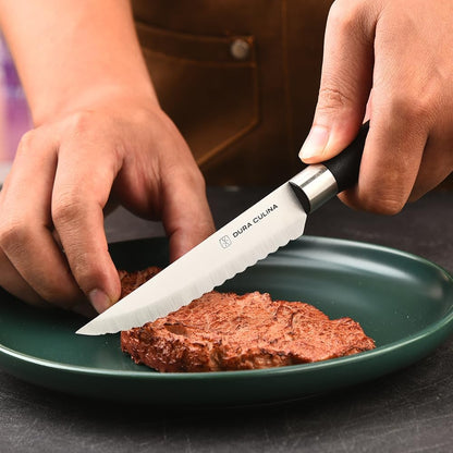 2 Piece Santoku Knife Set 7 Inch and 5 Inch Santoku Knives - Professional Grade Sharp High Carbon Stainless Blades for Effortless Slicing, Cutting and Chopping With Matching Blade Guards