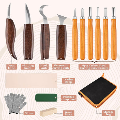 26 in 1 Wood Carving Tools Kit for Beginners
