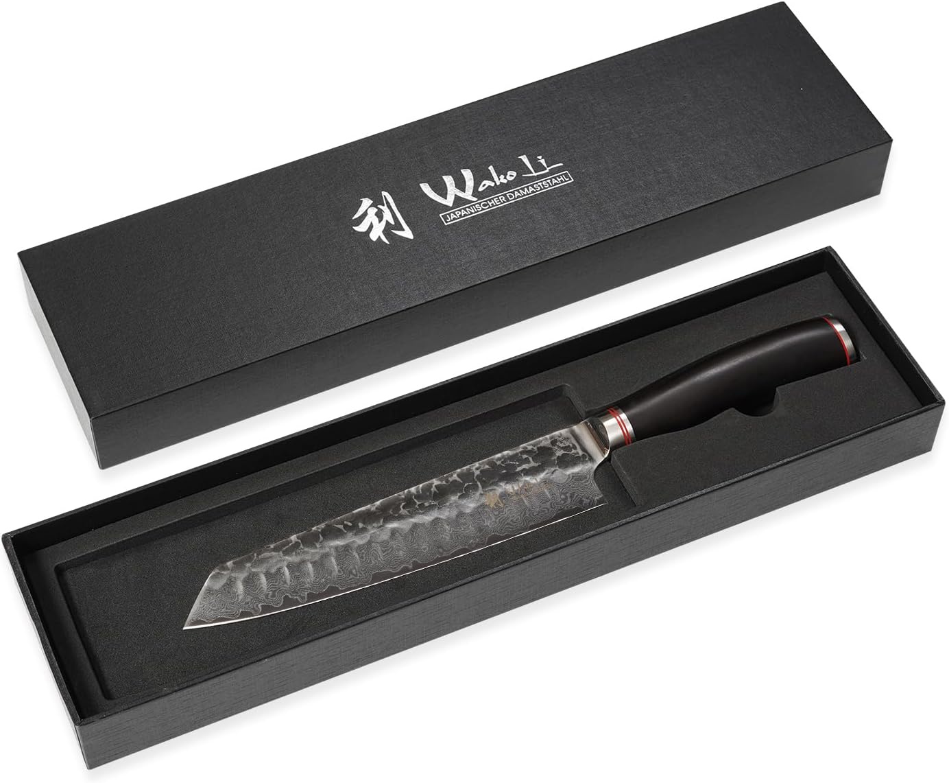 EBO BBQ Kiritsuke Knife – 7.9-Inch Damascus Butcher Knife | 67-Layer VG10 Core Steel | Dark Oak Wood Handle | Professional Meat Cutting Tool in Gift Box