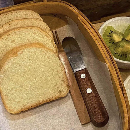 Set of 2 Butter Spreader Knife Stainless Steel Sandwich Cream Cheese Condiment Knives Set Kitchen Tools with Wood Handle, 5-Inch, Random Color