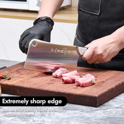 Heavy Duty Stainless Steel Bone Cleaver Knife for Home Chopping Bones