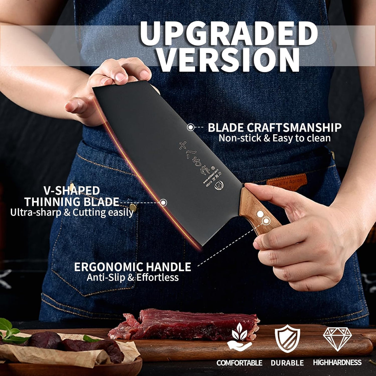 Heavy Duty Stainless Steel Bone Cleaver Knife for Home Chopping Bones
