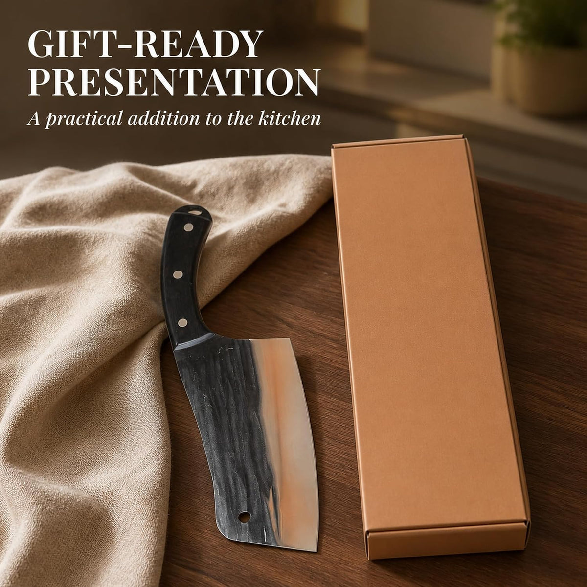 Heavy Duty Stainless Steel Bone Cleaver Knife for Home Chopping Bones