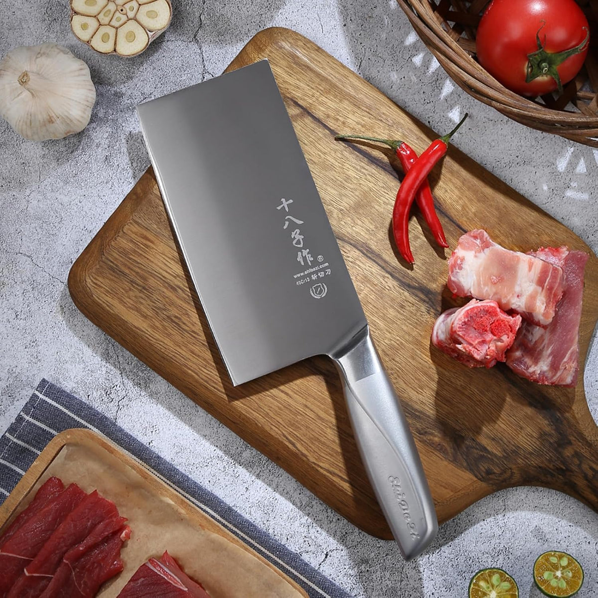 Heavy Duty Stainless Steel Bone Cleaver Knife for Home Chopping Bones