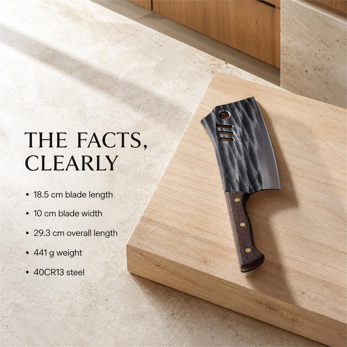 Heavy Duty Stainless Steel Bone Cleaver Knife for Home Chopping Bones