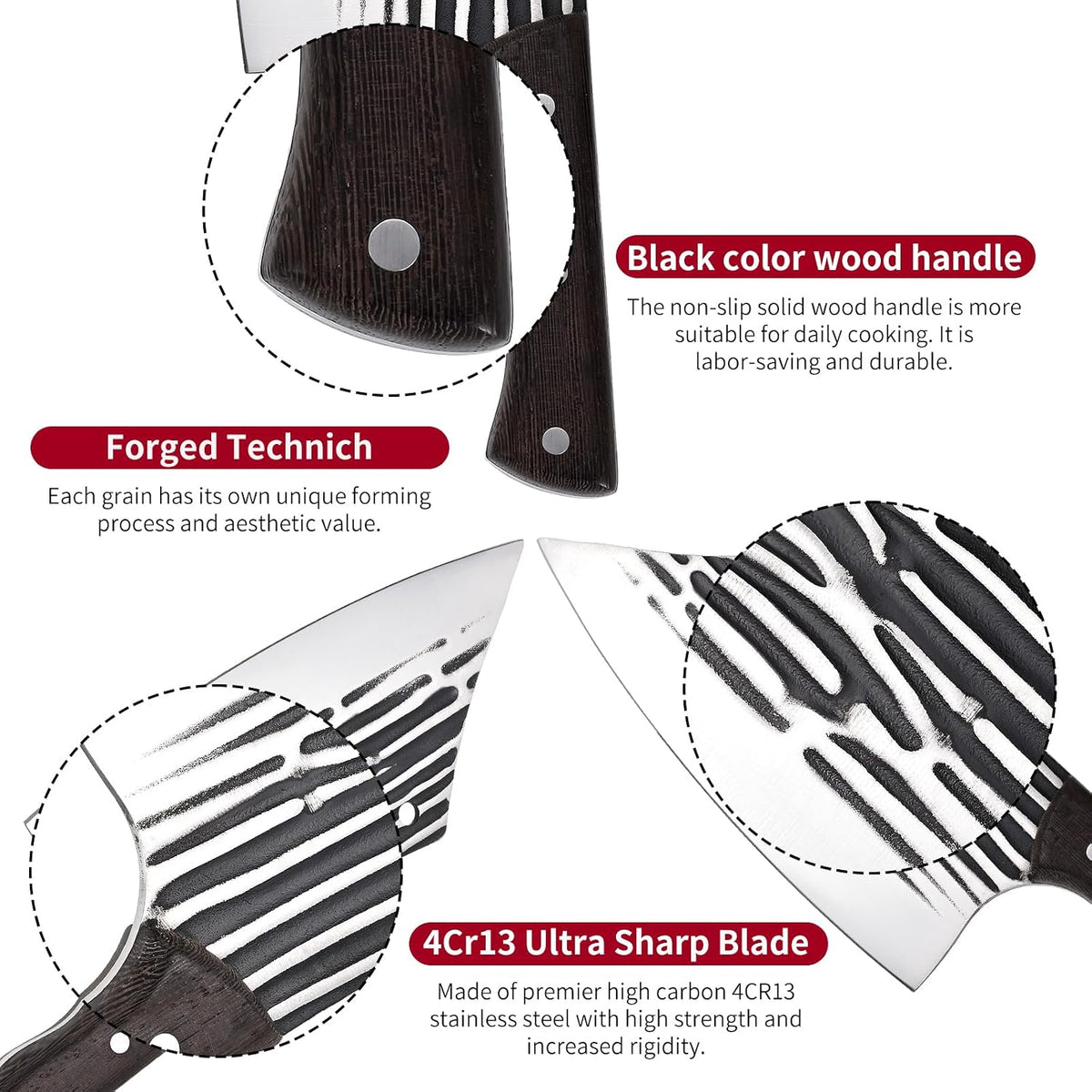 Heavy Duty Stainless Steel Bone Cleaver Knife for Home Chopping Bones