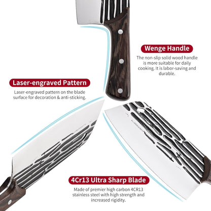 Heavy Duty Stainless Steel Bone Cleaver Knife for Home Chopping Bones