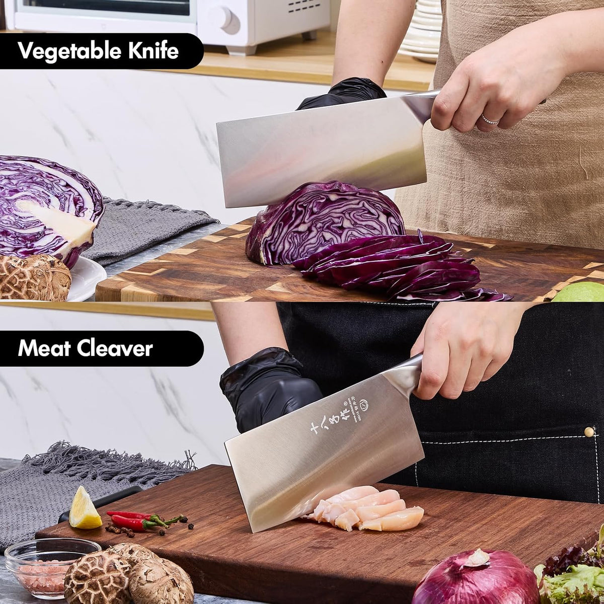 Heavy Duty Stainless Steel Bone Cleaver Knife for Home Chopping Bones