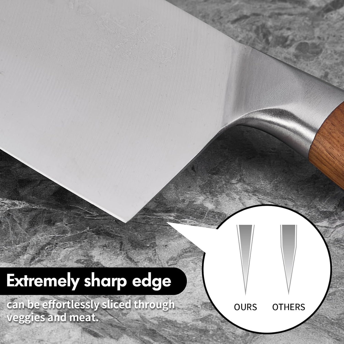 Heavy Duty Stainless Steel Bone Cleaver Knife for Home Chopping Bones