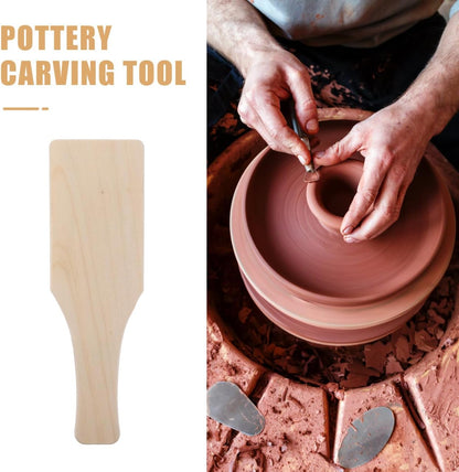 5PCS Clay Paddle Wooden Mud Sculpture Flat Board Pad Wooden Clay Sculpting Carving Dough Modeling Tools Ceramic Tools for DIY Craft Smoothing