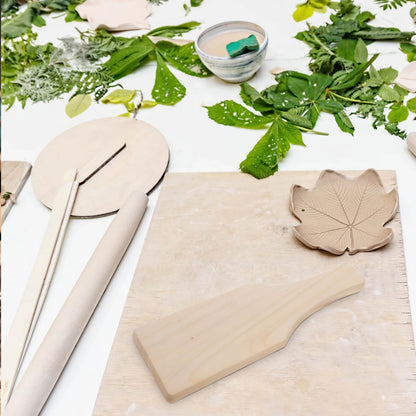 5PCS Clay Paddle Wooden Mud Sculpture Flat Board Pad Wooden Clay Sculpting Carving Dough Modeling Tools Ceramic Tools for DIY Craft Smoothing